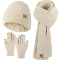 Women's Winter Beanie, Scarf & Gloves Set