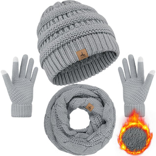 Unisex Fleece-Knit Winter Accessory Set